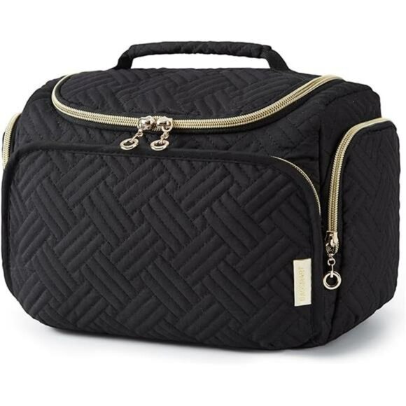 Large Travel Toiletry Bag Makeup Organizer Wet Dry Pouch with Handle Zippers - Picture 7 of 7